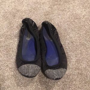 Dana Bachman quilted flats with rhinestone toe